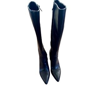 Gorgeous LIKE NEW Black Genuine Leather Knee High Boots - Nine West